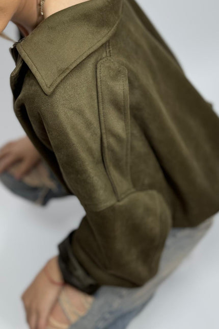 Geacă Bomber Suede Khaki
