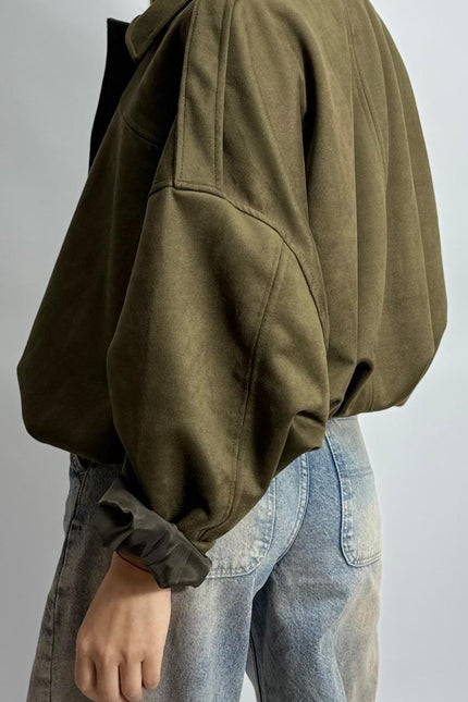 Geacă Bomber Suede Khaki