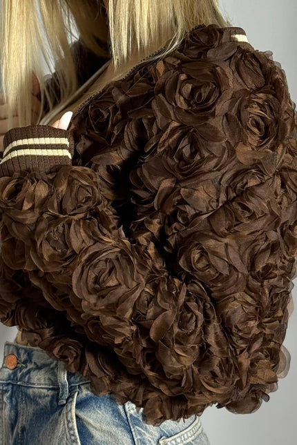 Jachetă Crop Teddy Rose