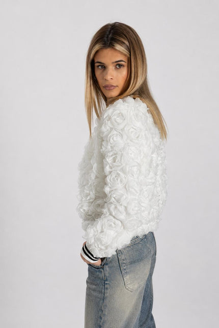 Jachetă Crop Teddy Rose
