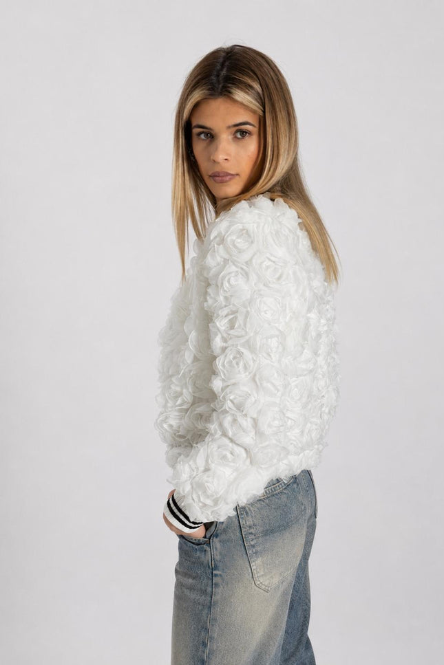 Jachetă Crop Teddy Rose